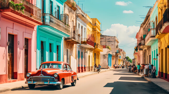 Fototapeta Havana's colorful streets