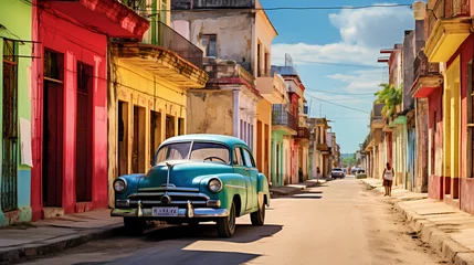 Fotobehang Havana's colorful streets © Asep