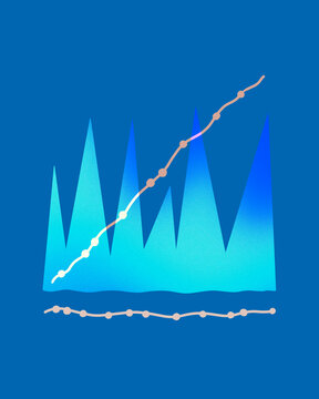Creative blue graph with lines graphic design
