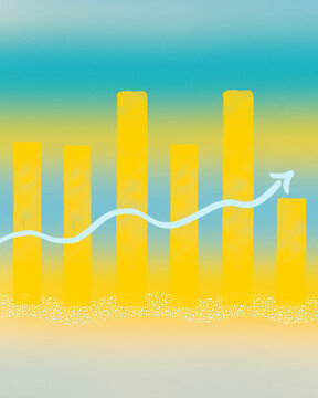 Graphic data graph yellow and blue