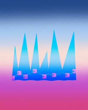 Creative graph illustration with lines