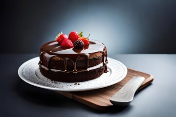 chocolate cake with strawberries