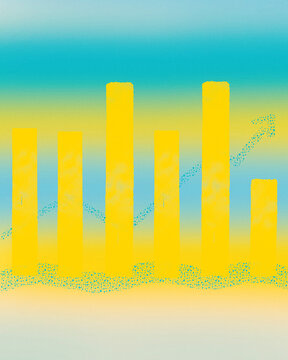 Business data graph arrow illustration