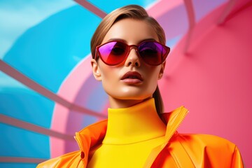 Fashion model rocking the bright color blocking trend, a highlight of 2023 - AI Generated