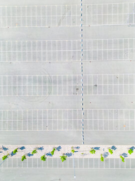 Aerial view of empty parking lot