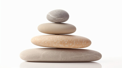 Fototapeta na wymiar Zen pebbles. Stone spa and healthcare concept isolated on white background