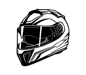Biker's helmet vector logo design template.
