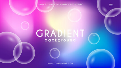 Abstract Gradient Background with bubbles and blending waves. 3D background