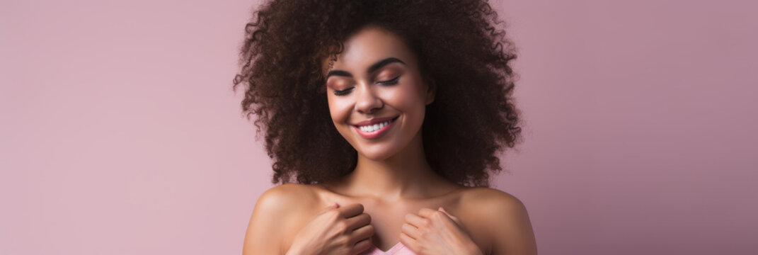 Body Confident Young Woman Embracing Her Body In A Studio, Expressing Self-love