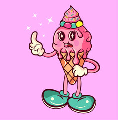 character,sticker,cartoon,illustration,retro,vector,groovy,ice cream,vintage,cute,comic,doodle,funny,design,icon,mascot,face,logo,symbol,food,summer,sweet,smile,art,happy,isolated,70s,90s,funky,graphi