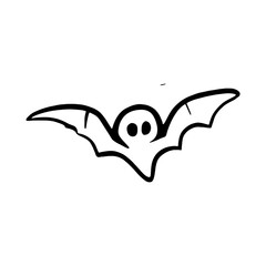 Halloween element, outline, cute ghost, Ai Generartd