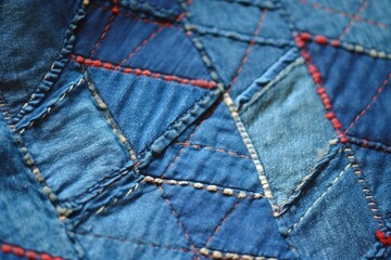 Fototapeta premium jeans with visible mending using sashiko technique