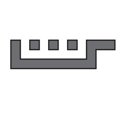 Obraz premium Kufi Calligraphy font, Logotype, Arabic style