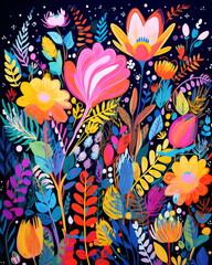 Fototapeta na wymiar abstract floral background, generative ai