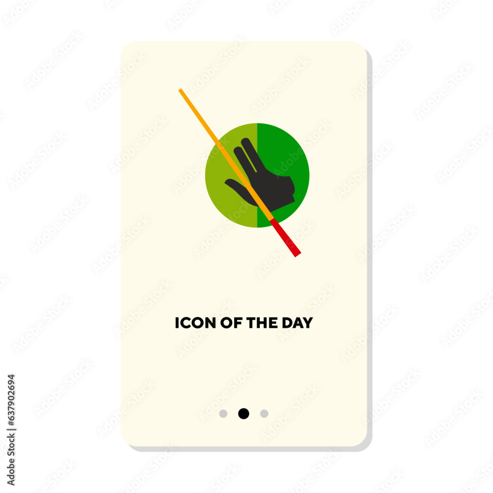 Poster billiard flat vector icon. billiard cue and glove isolated sign. billiard game concept. vector illus