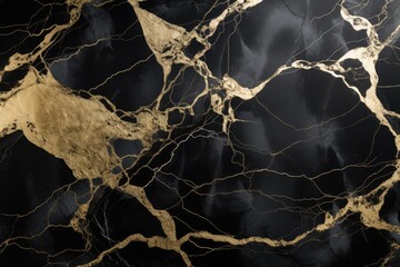 a luxurious black and gold marble textured background