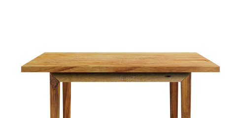 Wooden table isolated on transparent background for display or montage your products.