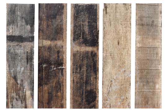 collection of various empty wood panel isolated on transparent background. PNG Format