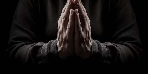 Foto op Plexiglas hands in prayer raised to the sky.   © xartproduction