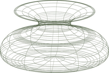 retrofuturistic wireframe shape design.