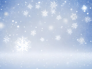 Naklejka na ściany i meble christmas background with snowflake and snow dreamy frozen style