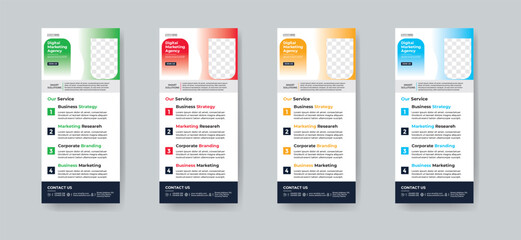 Modern creative corporate business dl flyer or rack card layout concept background flyer brochure cover template for grow up your business to the next level