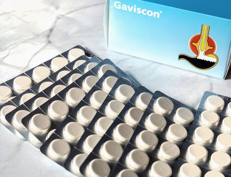 Gaviscon - pack of pills for stomach problems and heartburn.