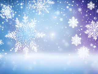 Fototapeta na wymiar christmas background with snowflake and snow dreamy frozen style