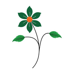 Flower plant recolorable vector element