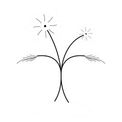 Flower plant recolorable vector element