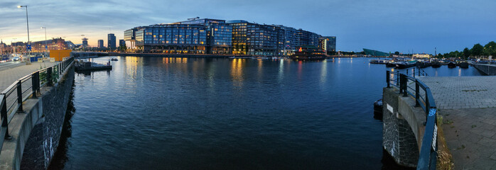 Channel in the center of Amsterdam on Holland