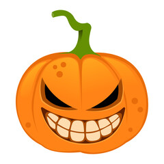 Illustration of a scary face carved pumpkin for Halloween celebration