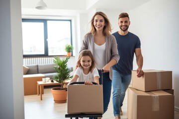 Fototapeta na wymiar Young family moving in a modern appartment - stock picture