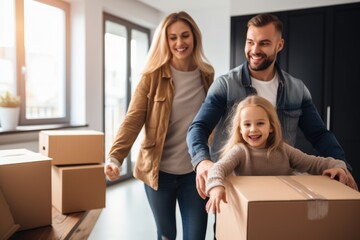 Young family moving in a modern appartment - stock picture - 637912847