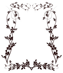 frame on white hawthorn decoration on paper decor