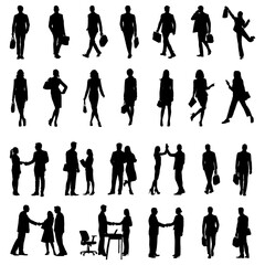 silhouettes of a person bussiness set illustration vector