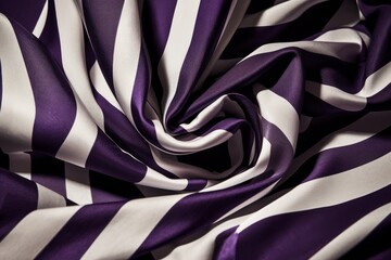 A close-up of a vibrant purple and white striped fabric pattern