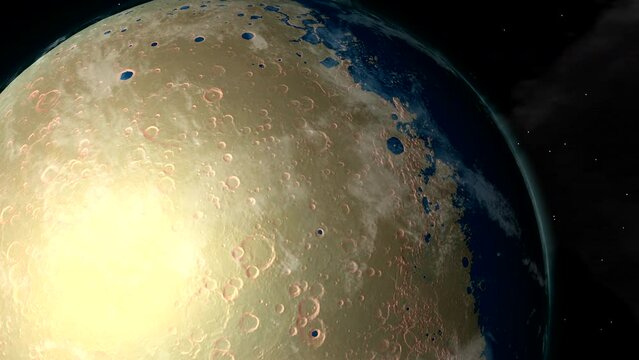 Transformation of the Earth into a lifeless planet. 
Solar luminosity will increase by 40% over the next 3.5 billion years. Hypothesis. Illustration
