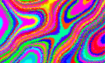 Pixelated psychedelic background. Moire overlapping effect. Vector image.