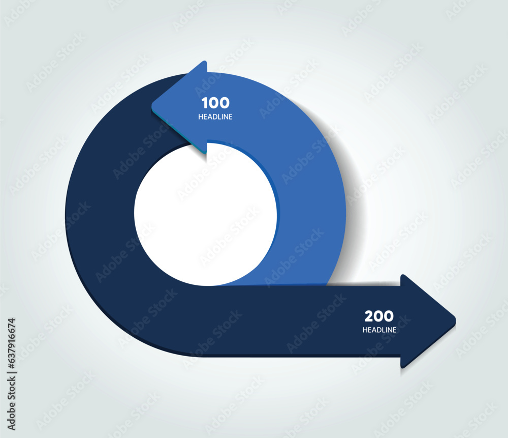 Poster infographic arrow circle template, diagram, chart with text fields.