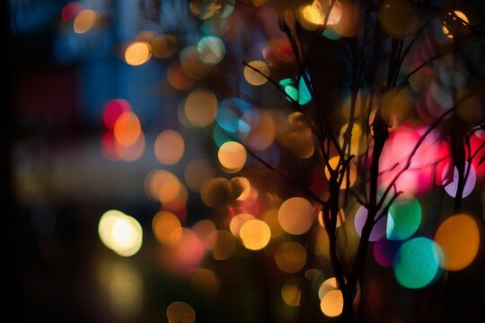 A beautifully lit tree against a blurred background
