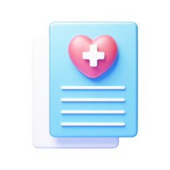 Fototapeta premium 3d medical health prescription concept icon illustration or 3d medical clipboard report icon 
