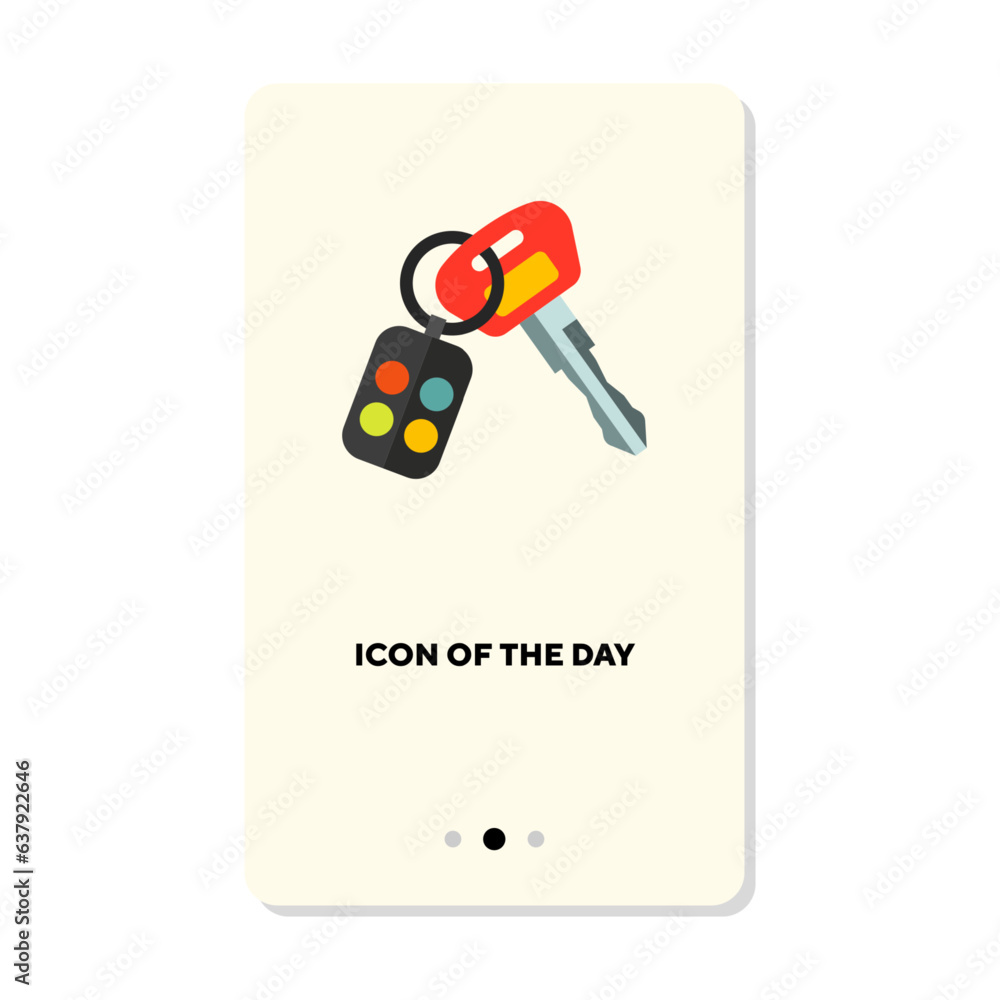 Poster car keys flat vector icon. key for car isolated sign. transportation concept. vector illustration sy