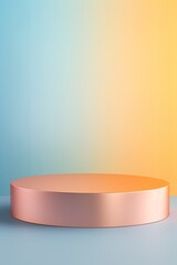 3D Metal surface podium on stage background. geometric shape for product display presentation. Minimal scene for mockup products, stage showcase, promotion display.
