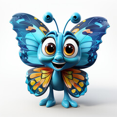 Obraz premium A cute 3d cartoon butterfly
