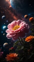 Fototapeta na wymiar flower on the background of space