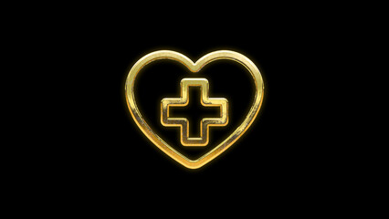 Heart shape symbols icons gold golden