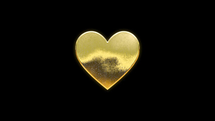 Heart shape symbols icons gold golden