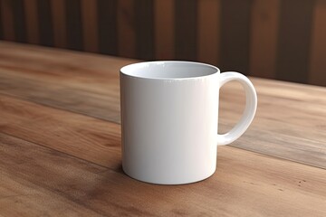 White blank mug mockup photo realistic illustration - Generative AI.