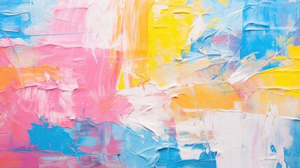 Fototapeta premium Abstract art colorful multicolored art painting texture, with oil brushstrokes, pallet knife paint on canvas, and Rough brushstrokes of paint.